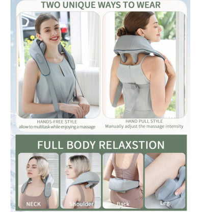 Deep Kneading Neck and Shoulder Massager with Heat 5D Cordless Mini Shiatsu Neck