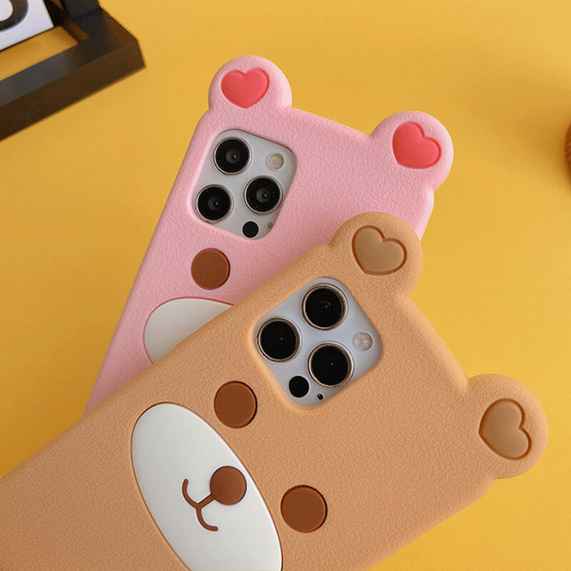 Suitable for Phone Q Uncle Brown Bear Silicone Phone Case