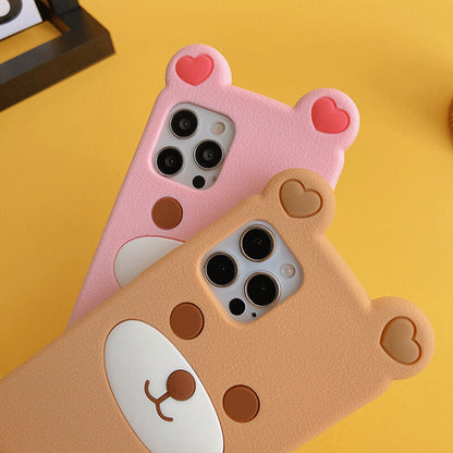 Suitable for Phone Q Uncle Brown Bear Silicone Phone Case
