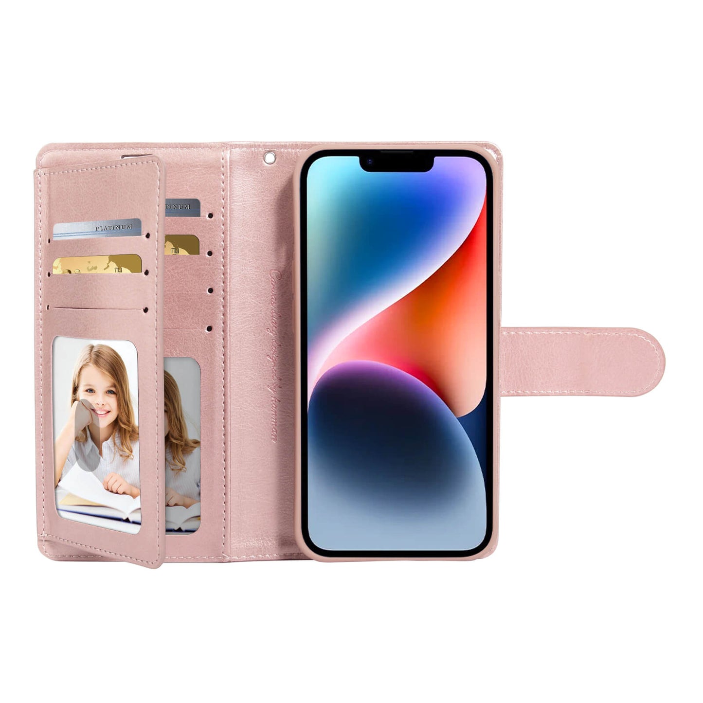 Suitable for Phone Hanman Mila Series Leather Dual Wallet Filp Case