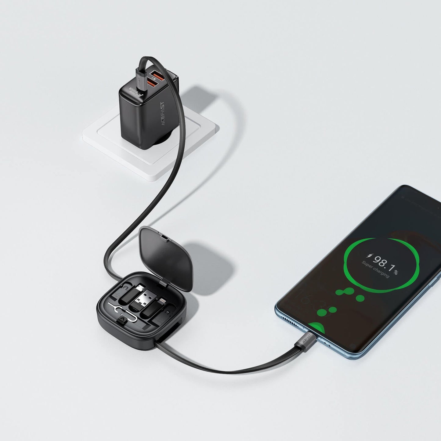 Acefast Multifunctional Retractable Charging Data Cable Box J3