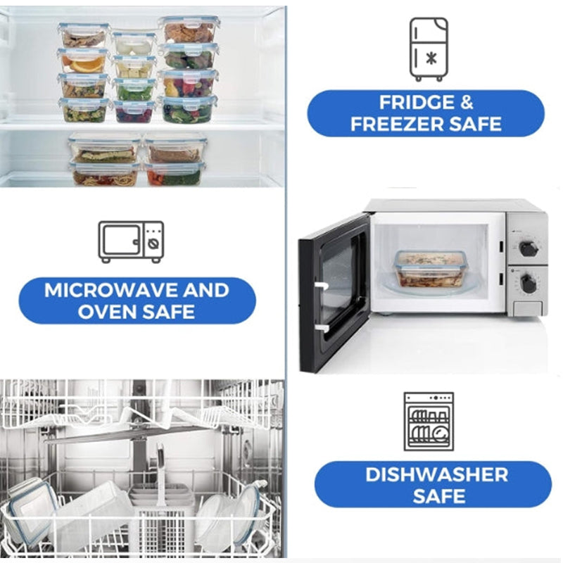 24PCs Plastic Food Storage Containers with Airtight Lids - Leakproof & Freezer