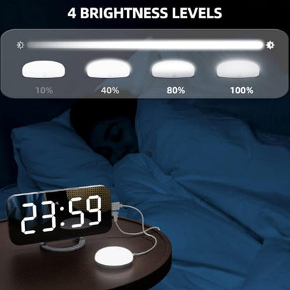 Loud Digital Alarm Clock with Bed Shaker,2 USB Charger, Adjustable LED Light
