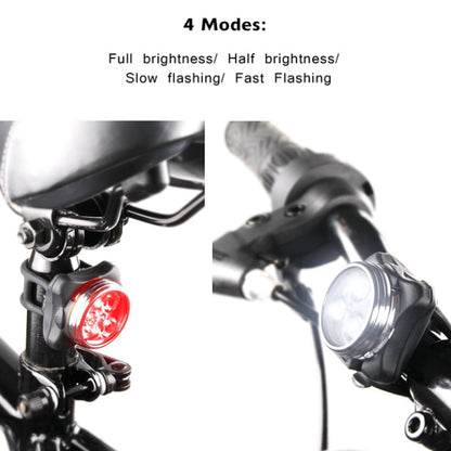 2pcs Round Bike Light USB Rechargeable Front Headlight & Rear LED Light