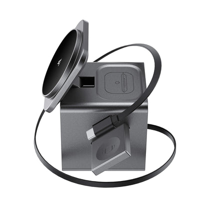 Acefast 3 in 1 Qi Wireless Charger Station with Retractable Cable for Apple Watch E34