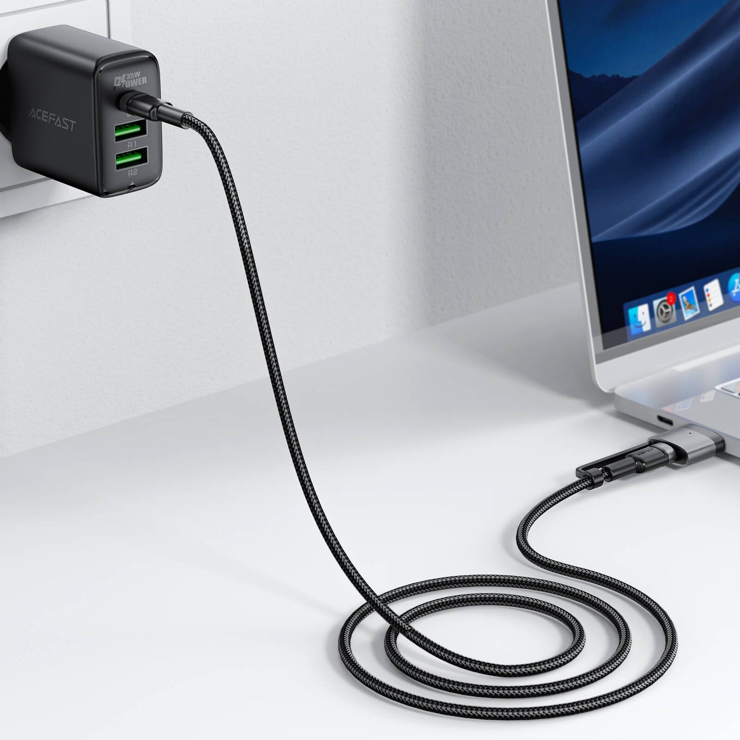 Acefast Type-C to Magsafe 3 & Type-C 240W Fast Charging Cable 1.2m C22-05