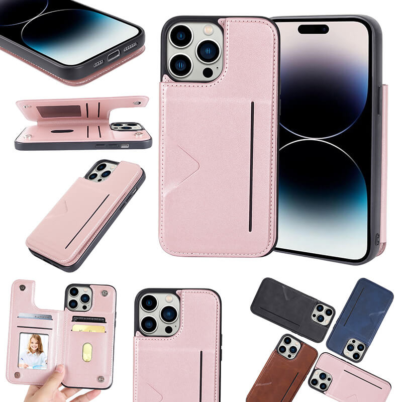 Mika Series PU Leather Wallet Stand Compatible with iPhone 16 Pro Case with Magnetic Close