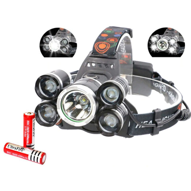 Headlamp Led Headlight 4 Modes, Led Waterproof Work Headlight, Brightest 18000 Lumens Flashlight For Camping, Running, Hiking, Fishing - The Shopsite