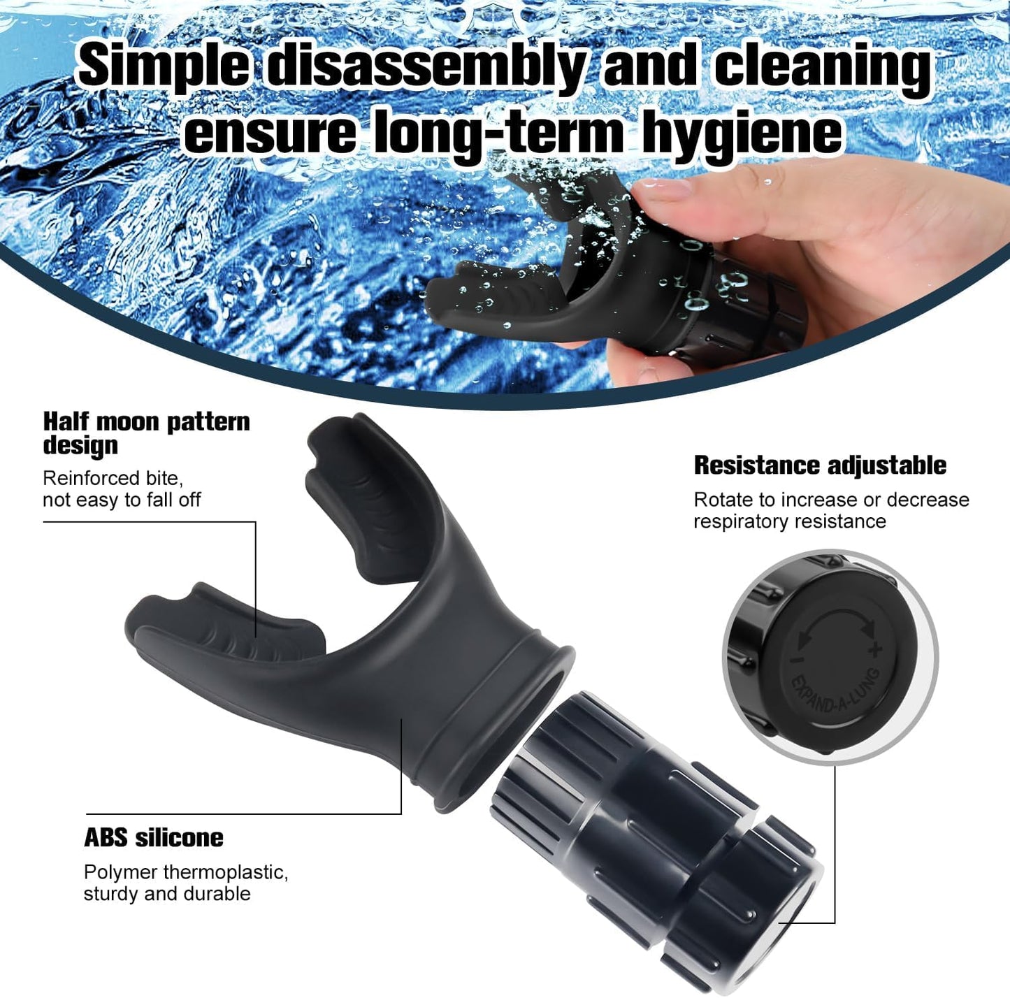 Breathing Trainer Breath Booster Strength Lung Fitness Exerciser Device Silicone