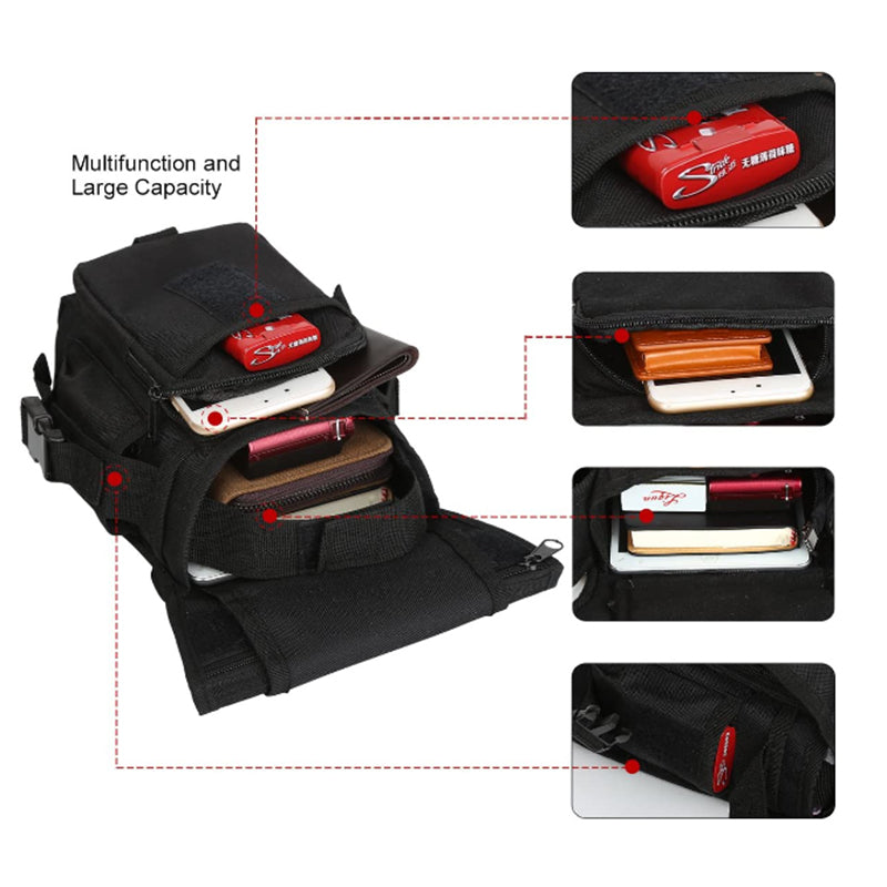 Men's Drop Leg Pouch Tools Bags Tactical Leg Bag Black