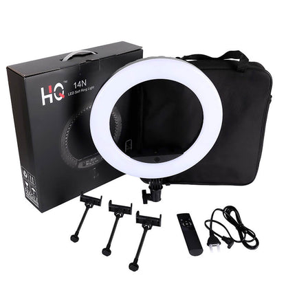HQ 14 inch(33cm) LED Soft Ring Light with 3 Phone Holders