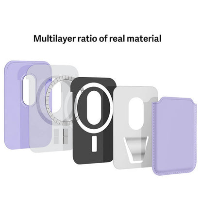 Mobie Back Stick Leather Magnetic Wallet Card Bag Holder