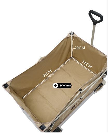 MOBI GARDEN Outdoor Camping trolley - Portable, Four-Way Folding, 200L Capacity Utility Cart