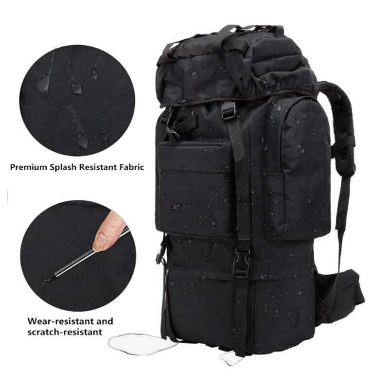 75L Hiking Tactical Backpack  Large Survival  Hunting Waterproof Backpack M... B