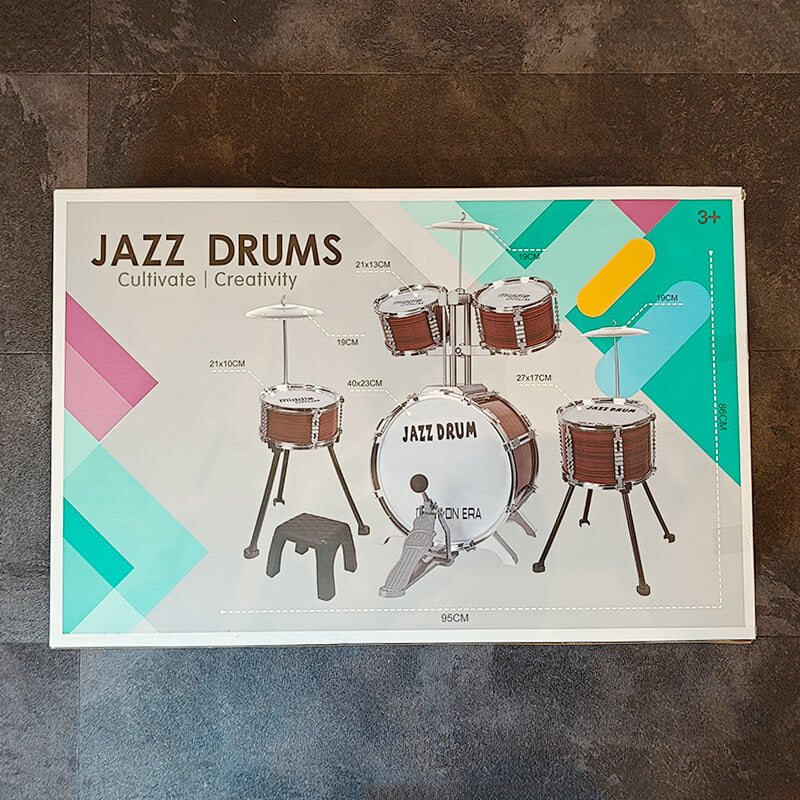 Mobie Educational Instrument Durable Toy Jazz Drum Set for Kids Ages 3-8