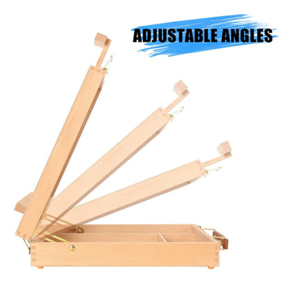 Art Supplies Easel Sketch box Painting Storage Box Adjust Wood Tabletop Easel