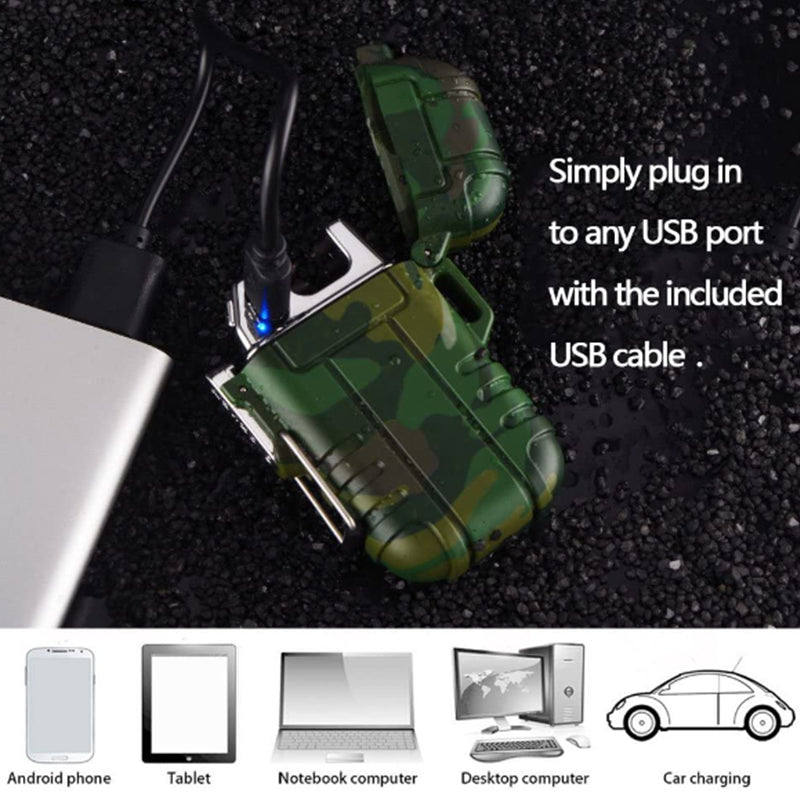 Dual Arc Lighter Double Arc Plasma USB Lighter Rechargeable Flameless Water... R