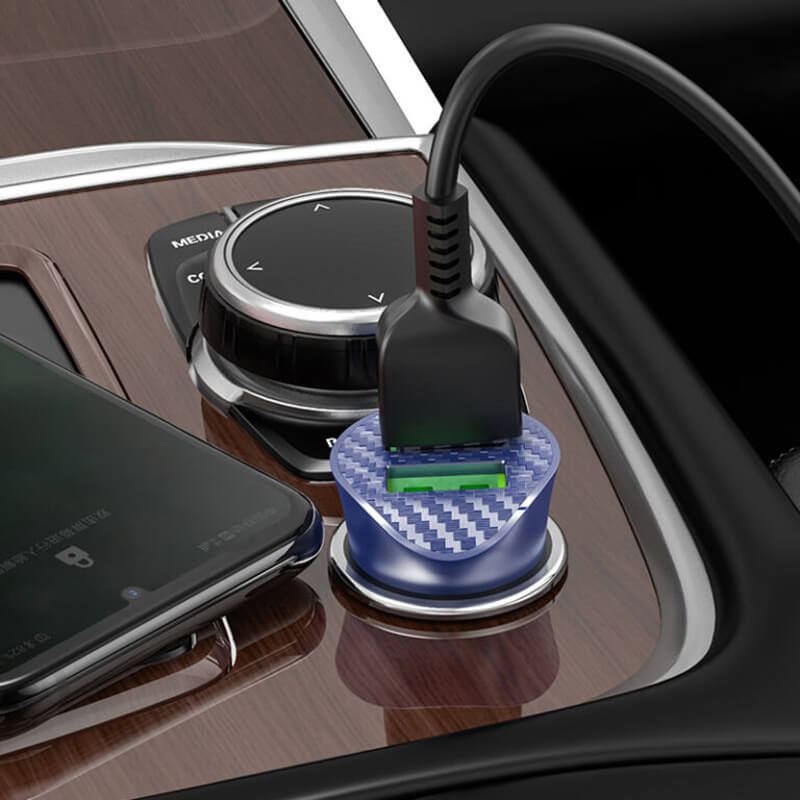 Hoco 18W Dual USB-A Port Fast Car Charger Z39