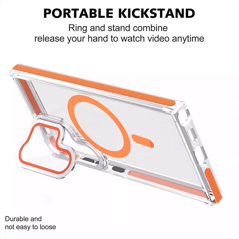 Compatible with Samsung S26 Plus 2026 Rita Series Invisible Kickstand Crystal Clear Magsafe Case