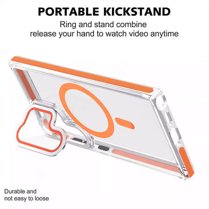 Compatible with Samsung S26 Plus 2026 Rita Series Invisible Kickstand Crystal Clear Magsafe Case