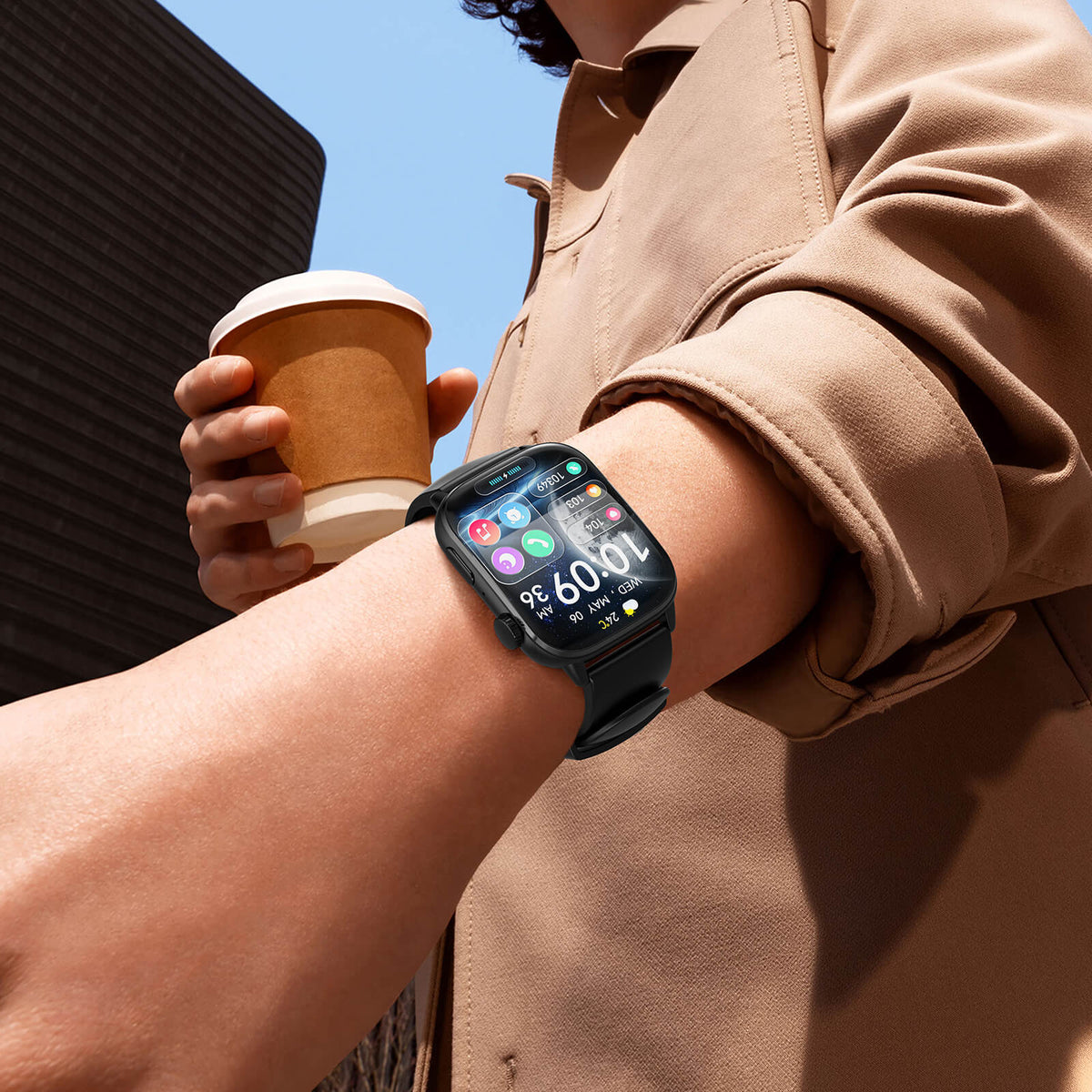 Acefast AMOLED Curved Screen IP68 Waterproof 6 Days Battery Life Health Smartwatch G1