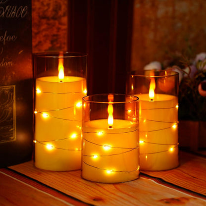 5 Pc Flameless LED Candles with Timer Flickering Flameless Candles T