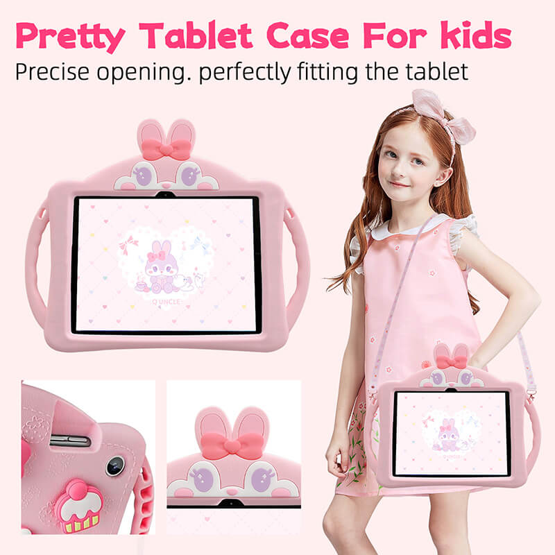 Cute Rabbit Protection Compatible with iPad 5th 9.7 2017 Case with Foldable Kickstand