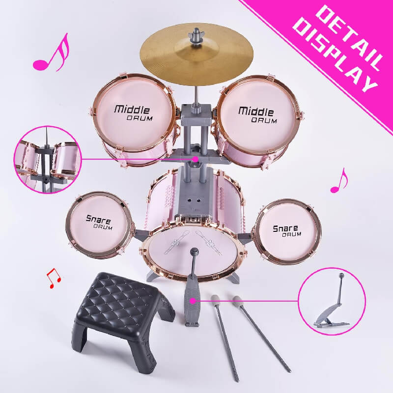 Mobie Educational Instrument Toy Jazz Drum Set for Kids Ages 3-8