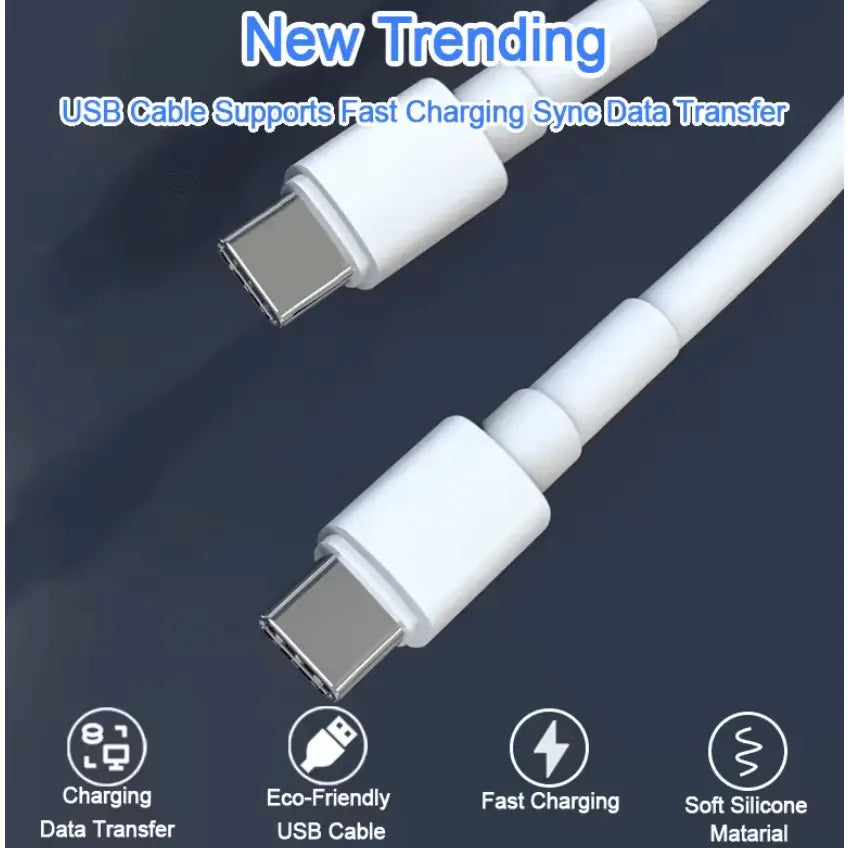 5A 100W USB-C to USB-C Cable – Super Speed Fast Charging & Data Sync