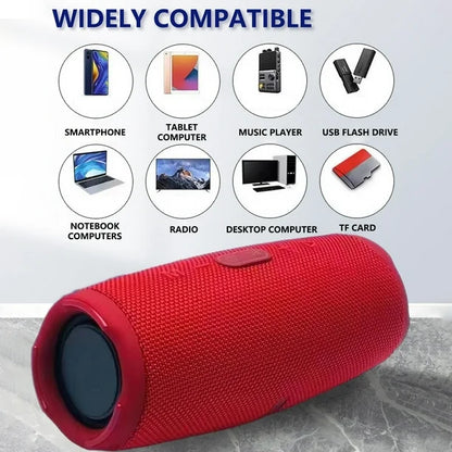 Outdoor Portable Waterproof Bluetooth Speaker (Red)