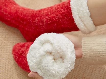 (3 Pairs) THERMAL FLEECE- LINED FUZZY COSY SOCKS