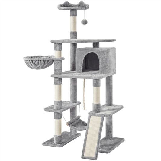 70″ Tall Multilevel Cat Tree Large Cat Tower with Condo & Perch & Basket