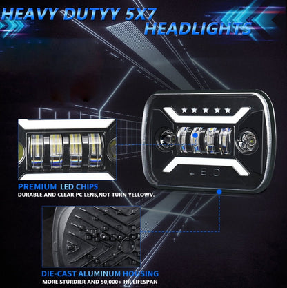 7 Inch Beam 5x7'' 7x6'' Led With Low Beam Turn H6054 Etc 7x6 With Xj Car Low Led