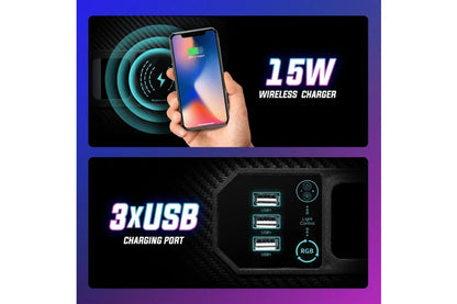 Gaming Desk Table 140cm  RGB Light Computer Desk Wireless Charger