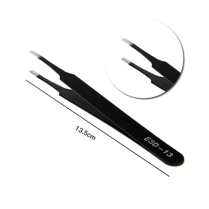 6 Piece Anti-Static Stainless Steel Tweezer Set