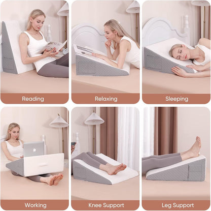 Wedge Pillow Memory Foam Cool Gel Adjuastable Cushion