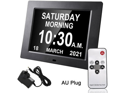 8inch LED Dementia Digital Calendar Clock Alarm Extra Large Day/Week/Month/Year