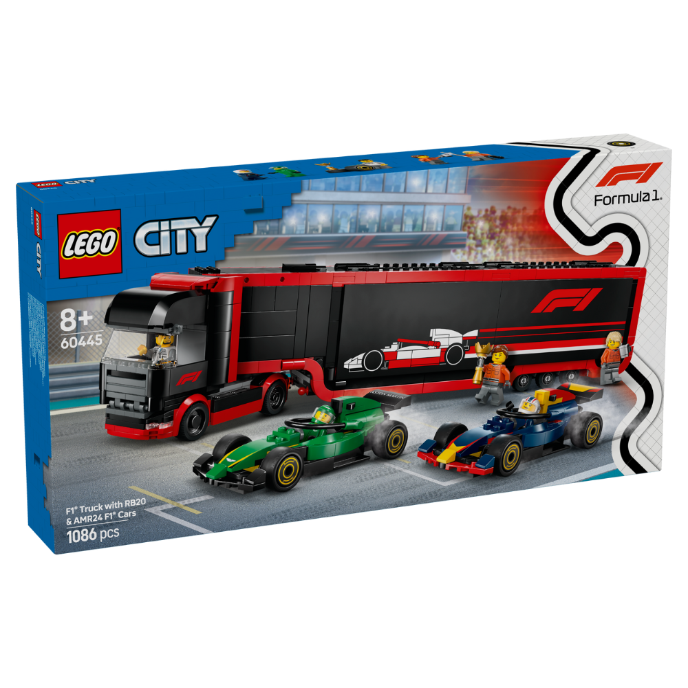 LEGO City: F1 Truck with RB20 and AMR24 F1 Cars (60445)