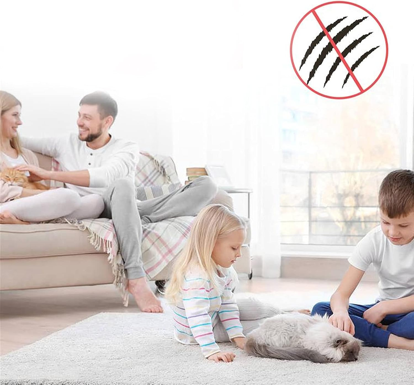 4PCS Pet Cat Anti Scratch Guard Mat Cat Scratching Post Furniture Sofa Protector