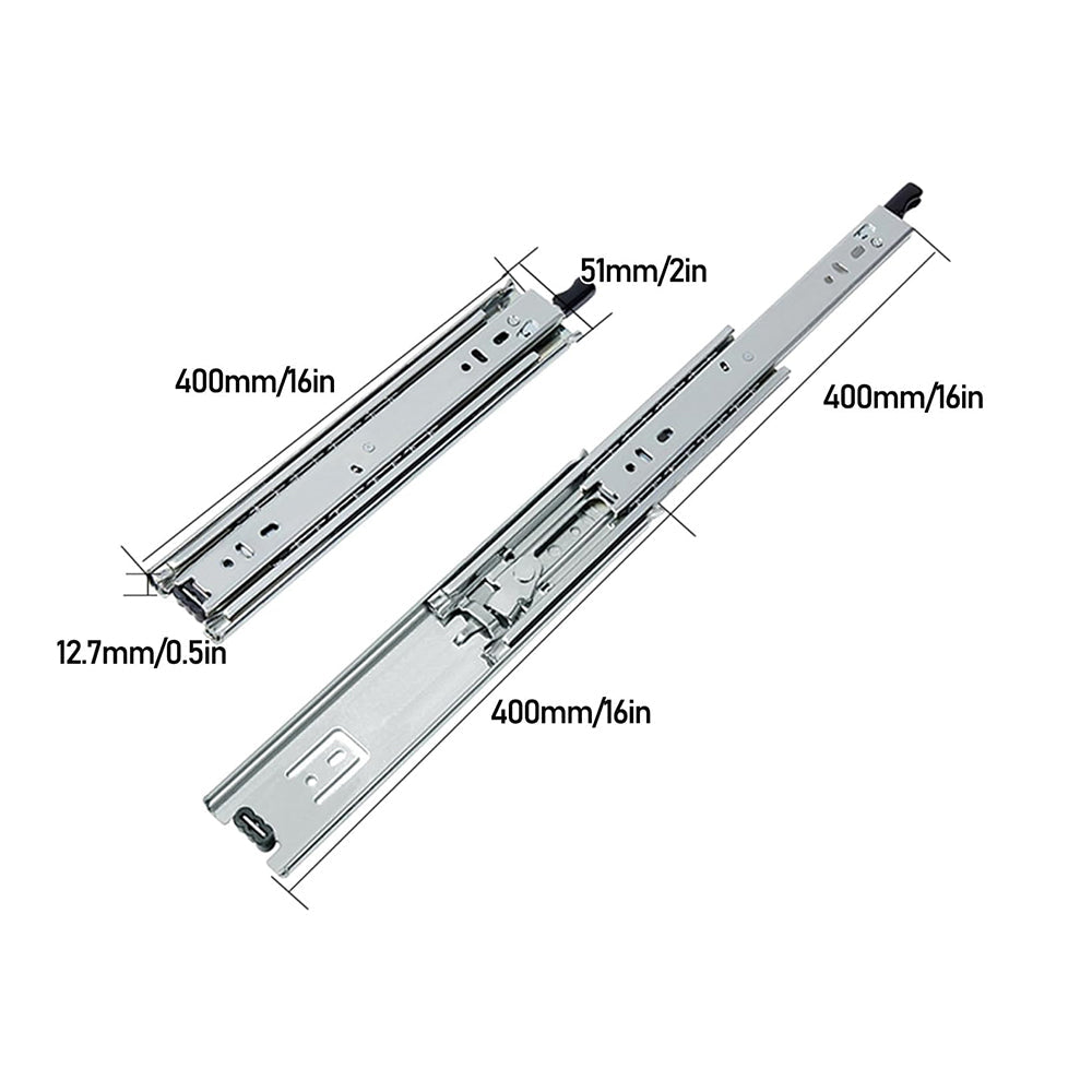16" Drawer Slides Runners with Locking Function
