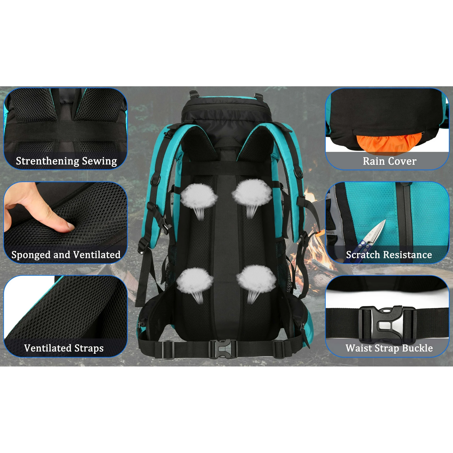 60L Camping & Hiking Backpack – Lightweight Travel Backpack for Outdoor Adventures HNHM1111