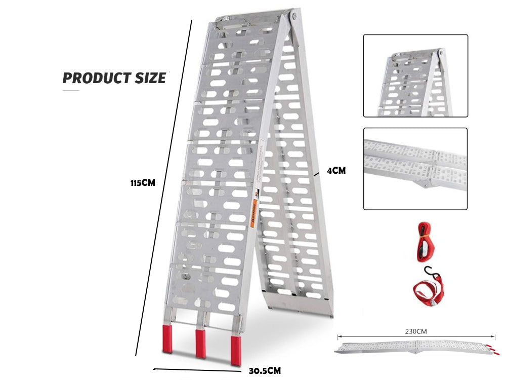 Aluminum Folding Ramps ATV Mower Loading Ramps Pair