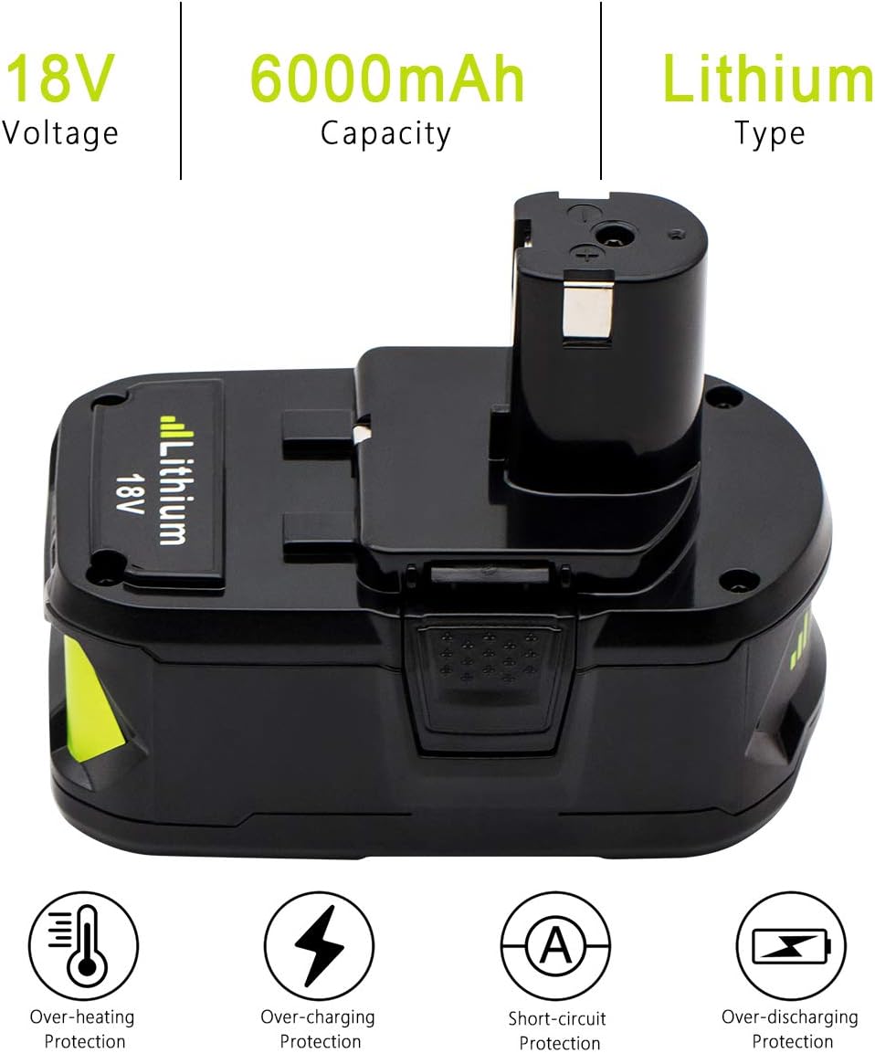 Ryobi 18V 6AH Battery Compatible Replacement Battery