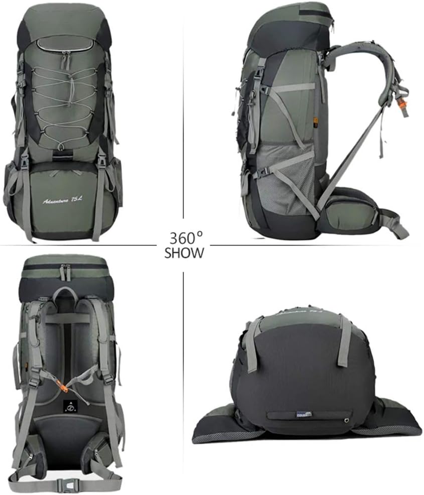 75L Camping & Hiking Backpack – Outdoor Travel Mountaineering Pack with Rain Cover ZYQS11710