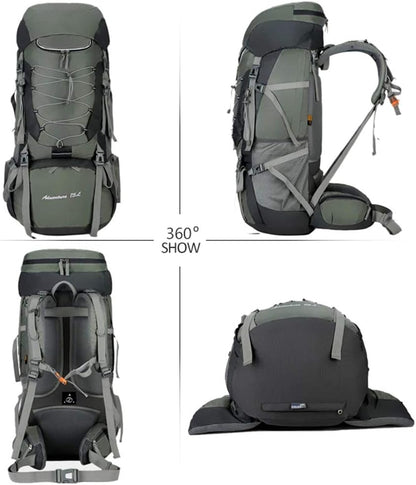 75L Camping & Hiking Backpack – Outdoor Travel Mountaineering Pack with Rain Cover ZYQS11710