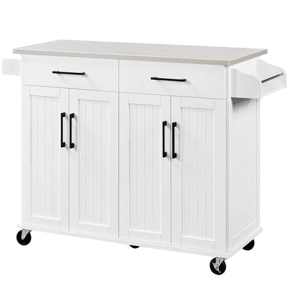 Stainless Steel Top Rolling Kitchen Island Cart Kitchen Trolley