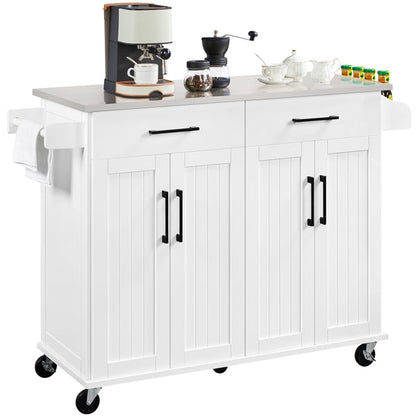 Stainless Steel Top Rolling Kitchen Island Cart Kitchen Trolley