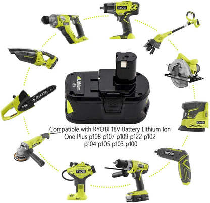 Ryobi 18V 6AH Battery Compatible Replacement Battery