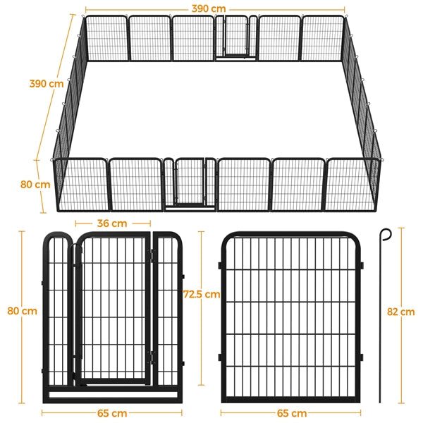 24 Panels Heavy Duty Dog Pen Playpen Dog Cat Exercise Barrier