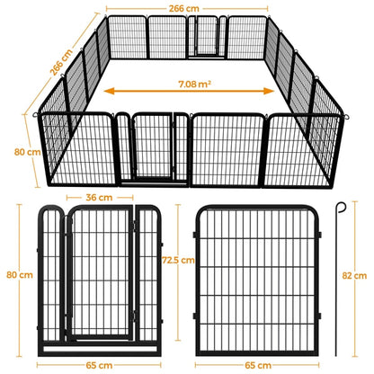 16 Panels Heavy Duty Dog Pen Playpen Dog Fence